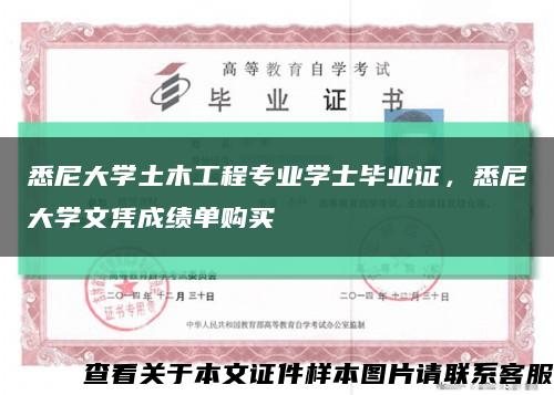 悉尼大学土木工程专业学士毕业证，悉尼大学文凭成绩单购买缩略图