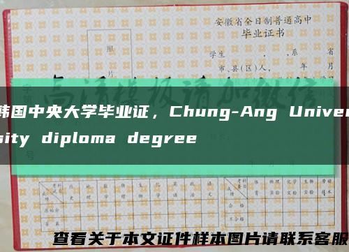 韩国中央大学毕业证，Chung-Ang University diploma degree缩略图