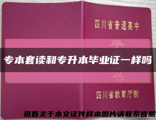 专本套读和专升本毕业证一样吗缩略图