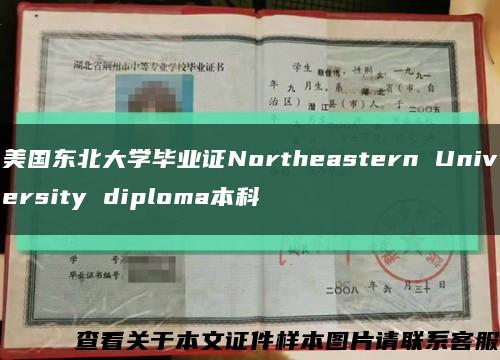 美国东北大学毕业证Northeastern University diploma本科缩略图