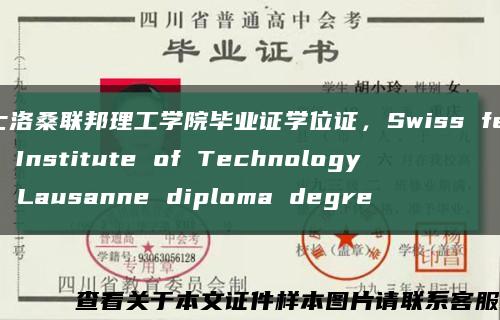 瑞士洛桑联邦理工学院毕业证学位证，Swiss federal Institute of Technology in Lausanne diploma degre缩略图