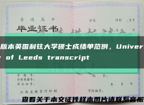 新版本英国利兹大学硕士成绩单范例，University of Leeds transcript缩略图