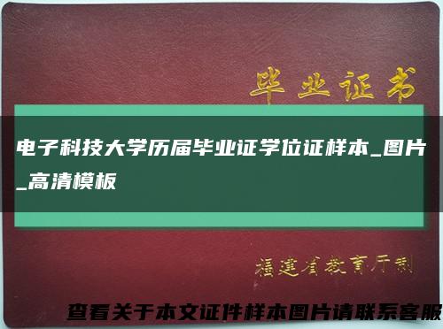 电子科技大学历届毕业证学位证样本_图片_高清模板缩略图