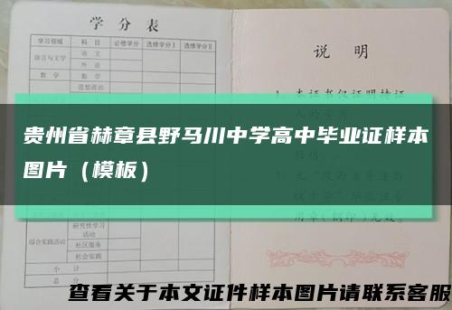 贵州省赫章县野马川中学高中毕业证样本图片（模板）缩略图