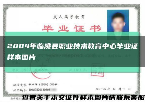 2004年临洮县职业技术教育中心毕业证样本图片缩略图