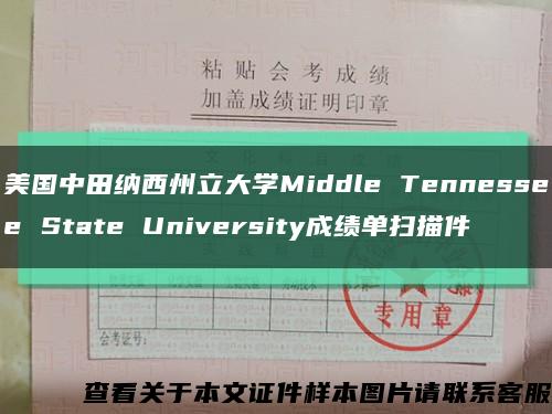 美国中田纳西州立大学Middle Tennessee State University成绩单扫描件缩略图