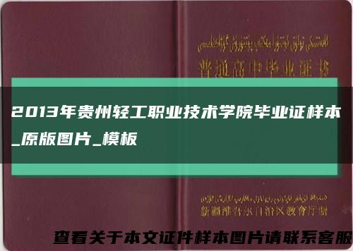 2013年贵州轻工职业技术学院毕业证样本_原版图片_模板缩略图