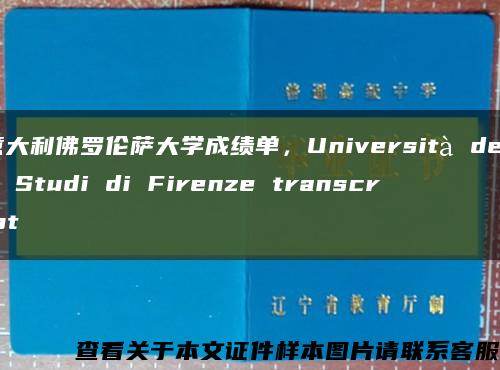 意大利佛罗伦萨大学成绩单，Università degli Studi di Firenze transcript缩略图