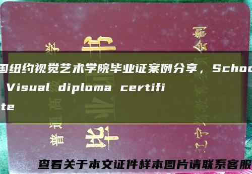 美国纽约视觉艺术学院毕业证案例分享，School of Visual diploma certificate缩略图