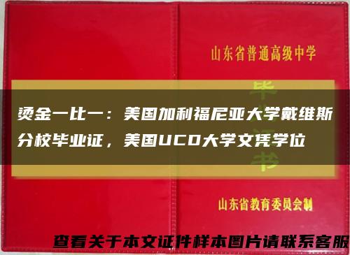 烫金一比一：美国加利福尼亚大学戴维斯分校毕业证，美国UCD大学文凭学位缩略图