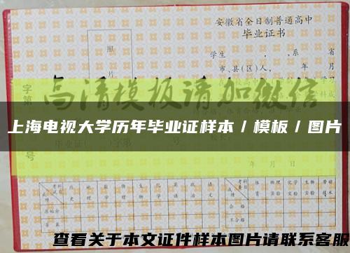 上海电视大学历年毕业证样本／模板／图片缩略图