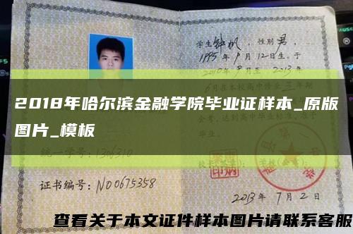 2018年哈尔滨金融学院毕业证样本_原版图片_模板缩略图