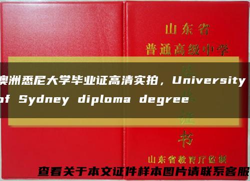 澳洲悉尼大学毕业证高清实拍，University of Sydney diploma degree缩略图