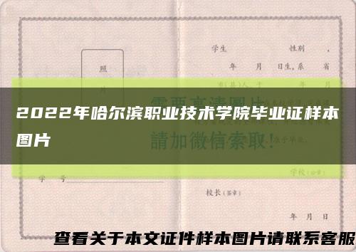 2022年哈尔滨职业技术学院毕业证样本图片缩略图