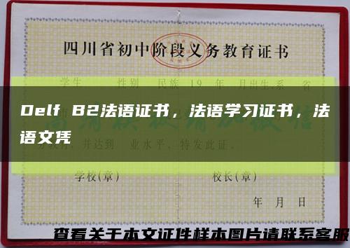 Delf B2法语证书，法语学习证书，法语文凭缩略图