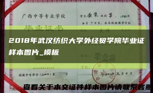 2018年武汉纺织大学外经贸学院毕业证样本图片_模板缩略图