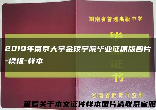 2019年南京大学金陵学院毕业证原版图片-模板-样本缩略图