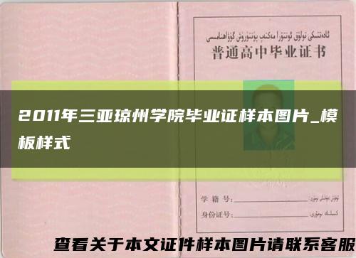 2011年三亚琼州学院毕业证样本图片_模板样式缩略图