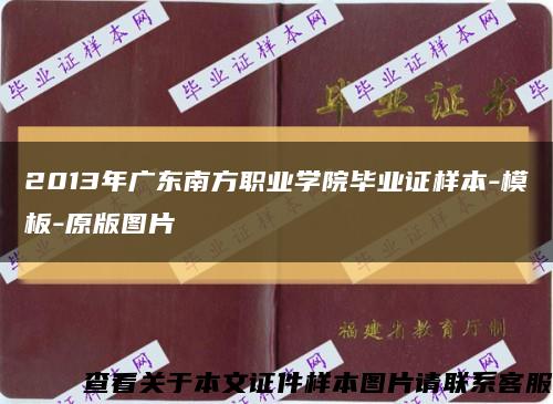 2013年广东南方职业学院毕业证样本-模板-原版图片缩略图