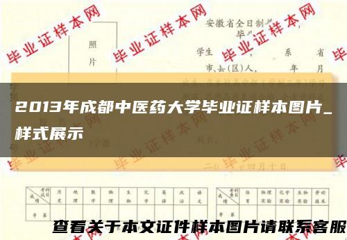 2013年成都中医药大学毕业证样本图片_样式展示缩略图