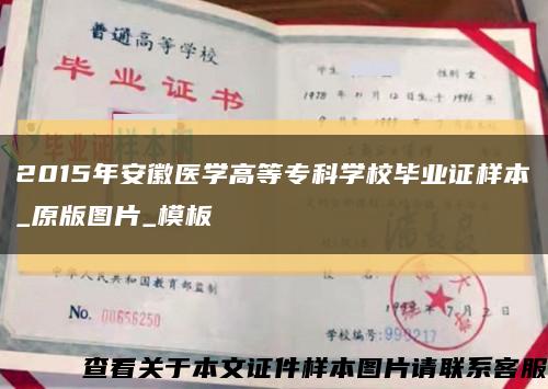 2015年安徽医学高等专科学校毕业证样本_原版图片_模板缩略图