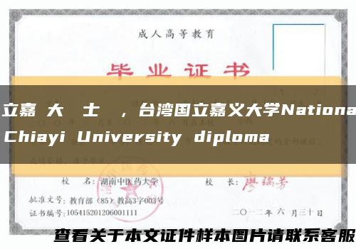 國立嘉義大學碩士證書，台湾国立嘉义大学National Chiayi University diploma缩略图