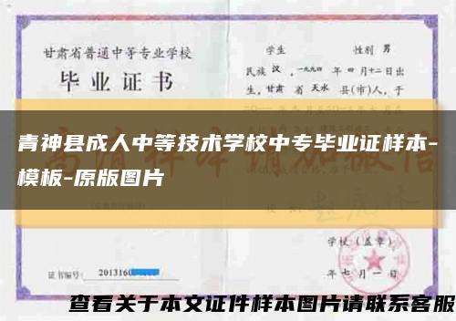 青神县成人中等技术学校中专毕业证样本-模板-原版图片缩略图