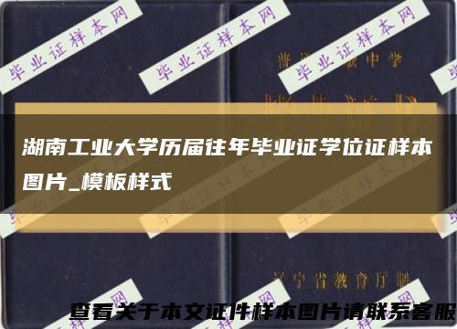 湖南工业大学历届往年毕业证学位证样本图片_模板样式缩略图