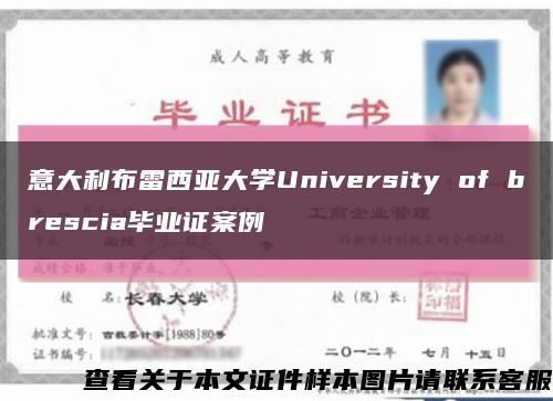 意大利布雷西亚大学University of brescia毕业证案例缩略图