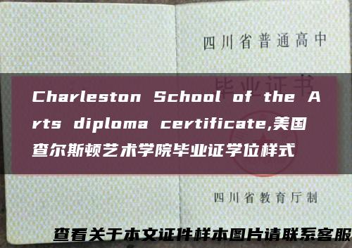 Charleston School of the Arts diploma certificate,美国查尔斯顿艺术学院毕业证学位样式缩略图