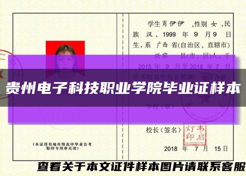 贵州电子科技职业学院毕业证样本缩略图