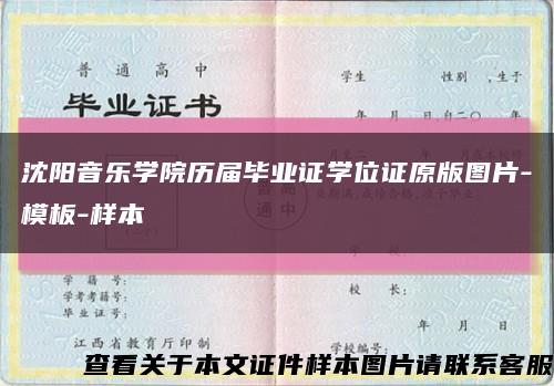 沈阳音乐学院历届毕业证学位证原版图片-模板-样本缩略图