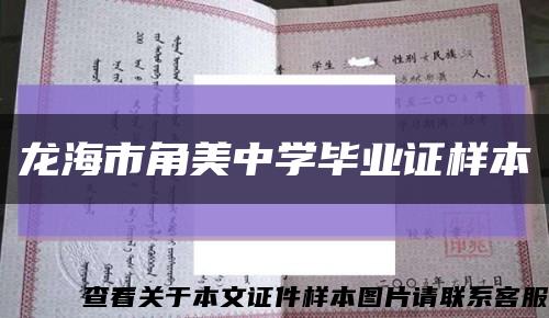 龙海市角美中学毕业证样本缩略图