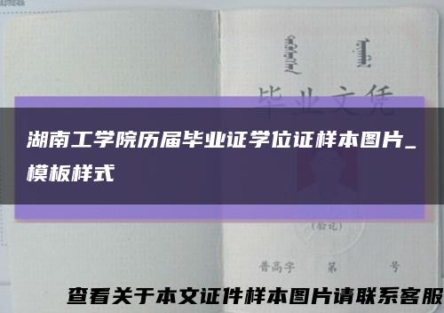 湖南工学院历届毕业证学位证样本图片_模板样式缩略图