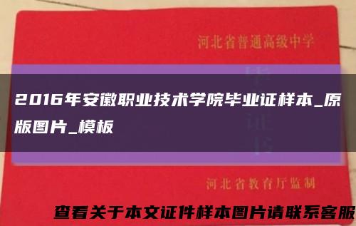 2016年安徽职业技术学院毕业证样本_原版图片_模板缩略图