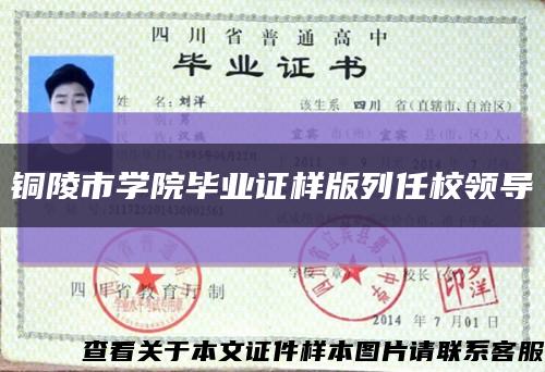 铜陵市学院毕业证样版列任校领导缩略图