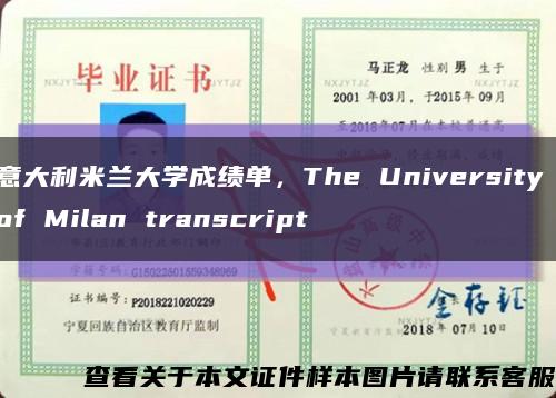 意大利米兰大学成绩单，The University of Milan transcript缩略图