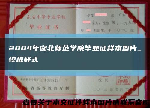 2004年湖北师范学院毕业证样本图片_模板样式缩略图