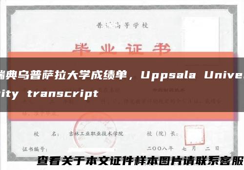 瑞典乌普萨拉大学成绩单，Uppsala University transcript缩略图