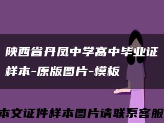 陕西省丹凤中学高中毕业证样本-原版图片-模板缩略图