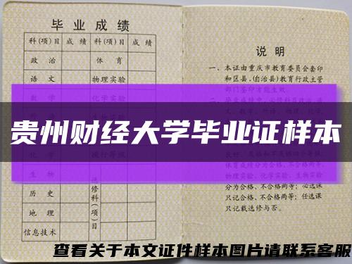 贵州财经大学毕业证样本缩略图