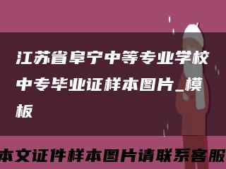 江苏省阜宁中等专业学校中专毕业证样本图片_模板缩略图