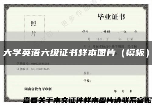 大学英语六级证书样本图片（模板）缩略图