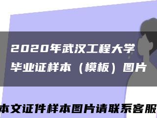 2020年武汉工程大学毕业证样本（模板）图片缩略图