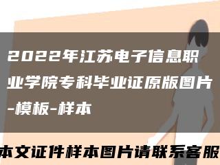 2022年江苏电子信息职业学院专科毕业证原版图片-模板-样本缩略图