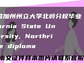 美国加州州立大学北岭分校毕业証California State University, Northridge diploma缩略图