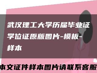 武汉理工大学历届毕业证学位证原版图片-模板-样本缩略图