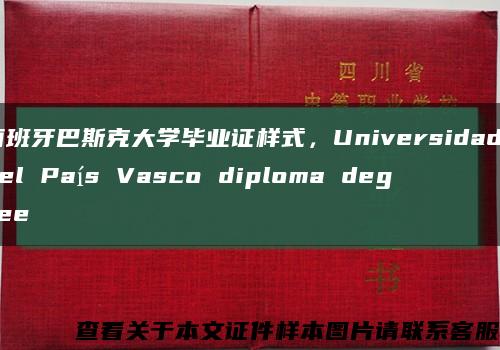 西班牙巴斯克大学毕业证样式，Universidad del País Vasco diploma degree缩略图