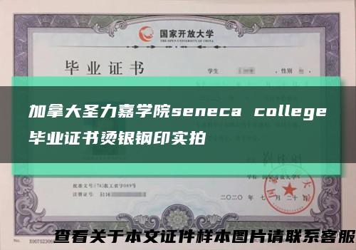 加拿大圣力嘉学院seneca college毕业证书烫银钢印实拍缩略图