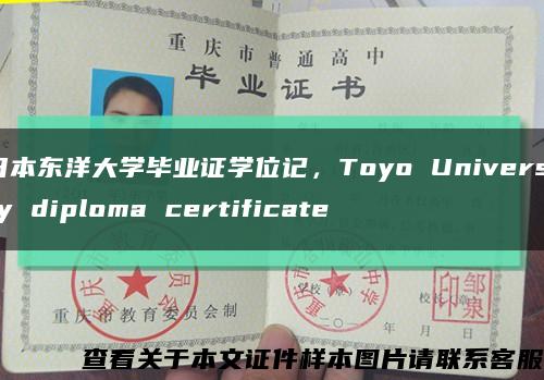 日本东洋大学毕业证学位记，Toyo University diploma certificate缩略图